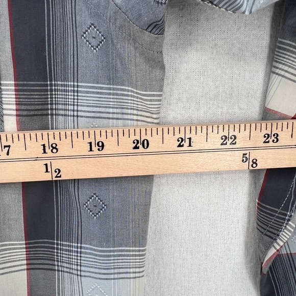 PENDLETON Shirt Mens Small Gray Plaid Frontier Western Pearl Snap Long Sleeve - Picture 11 of 12